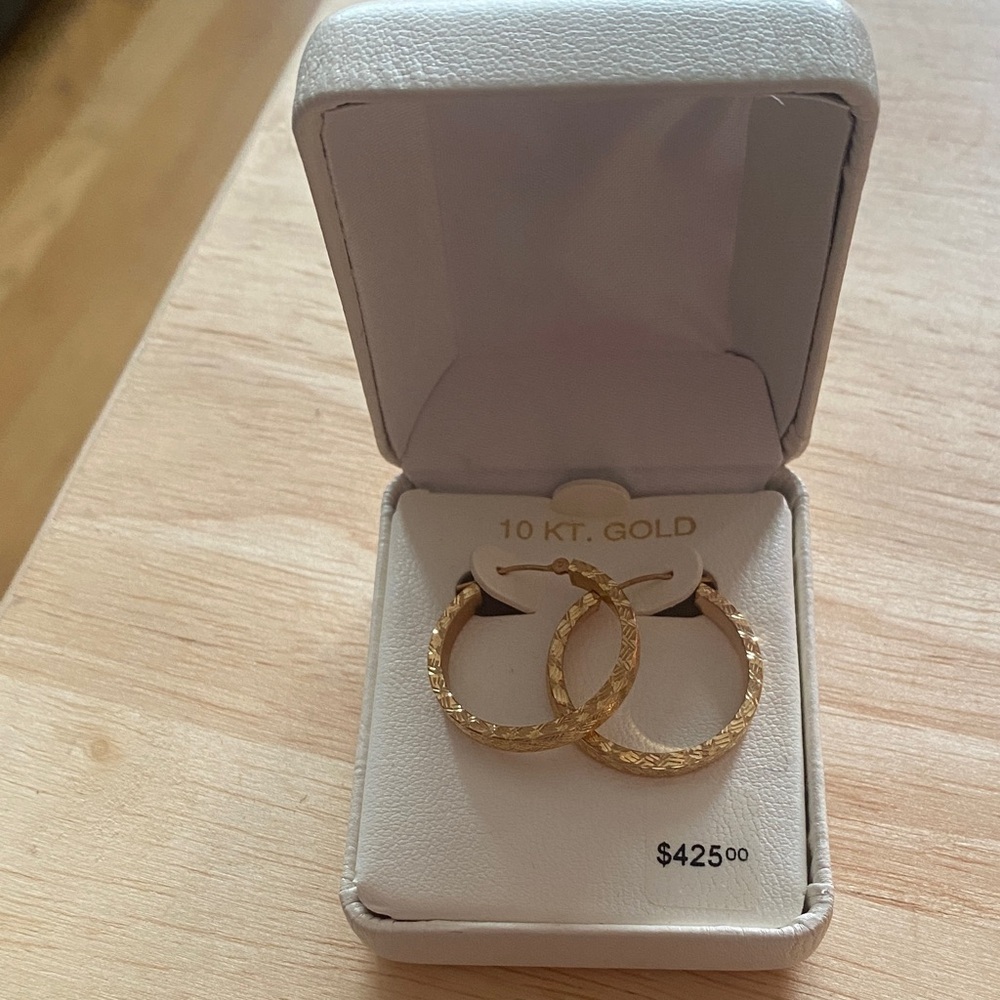 Kohl's 10K Gold Textured Hoop Earrings